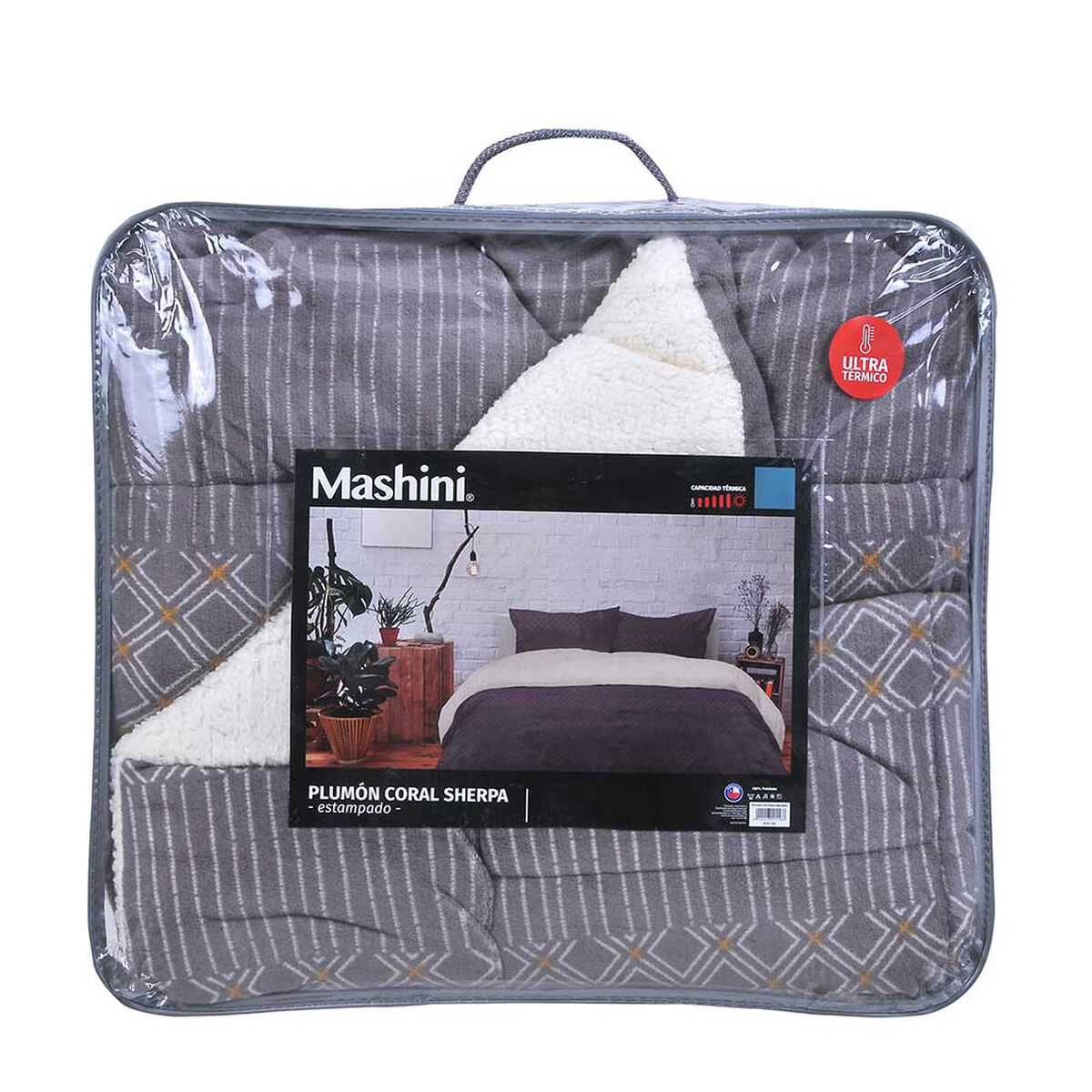 Plumón Coral Sherpa Mashini 2 Plazas Granito