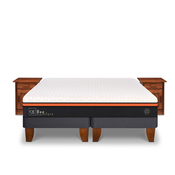 Cama Europea CIC Base Dividida King Bee Comfort + 2 Veladores