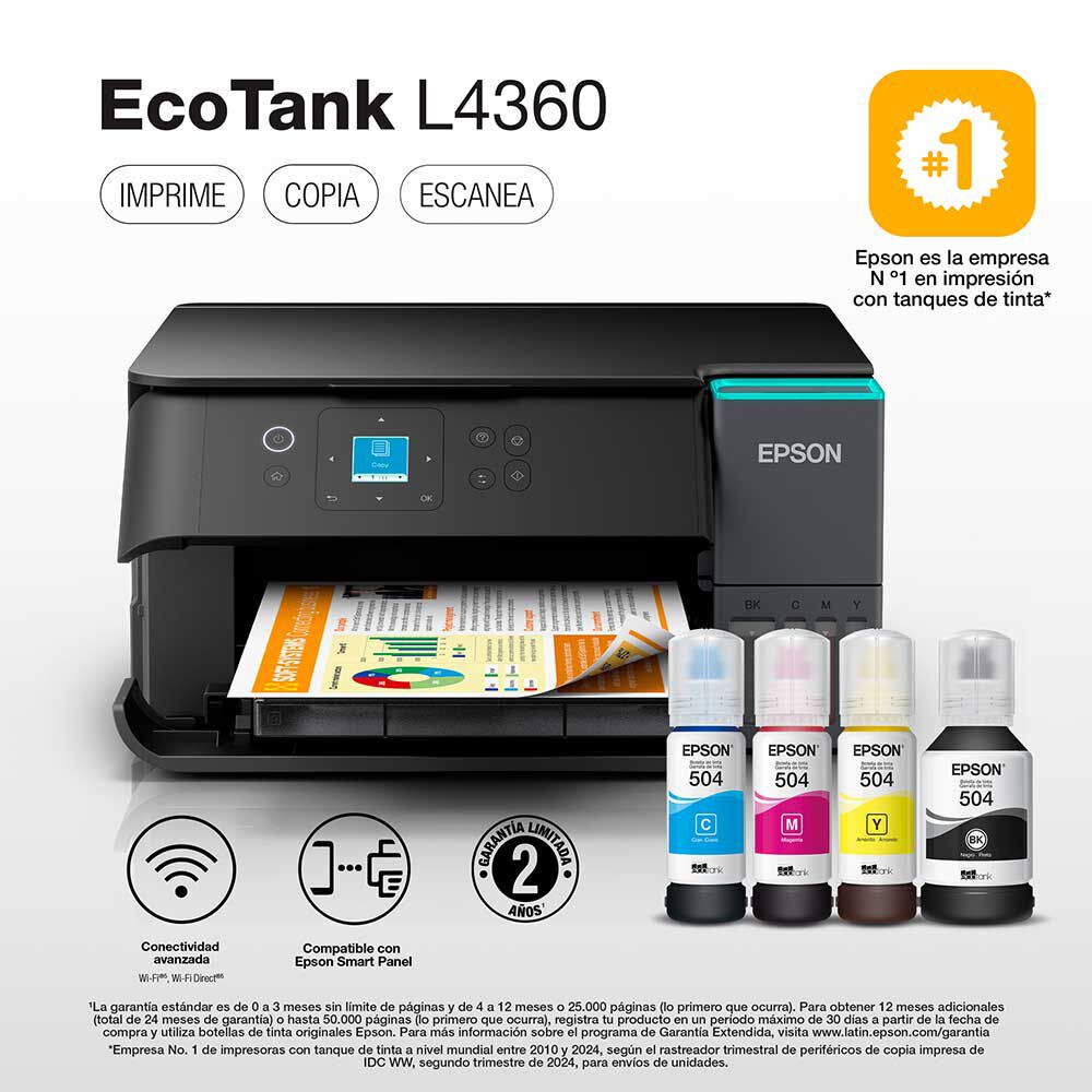 Multifuncional Epson Inyección de Tinta L4360 USB- Wifi | Abc