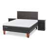 Cama Europea CIC 2 Plazas Ortopedic Advance + Respaldo + 2 Veladores Villarrica