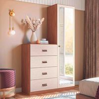 Cómoda Onessta Estilo 1 Puerta 4 Cajones Jatoba Arena