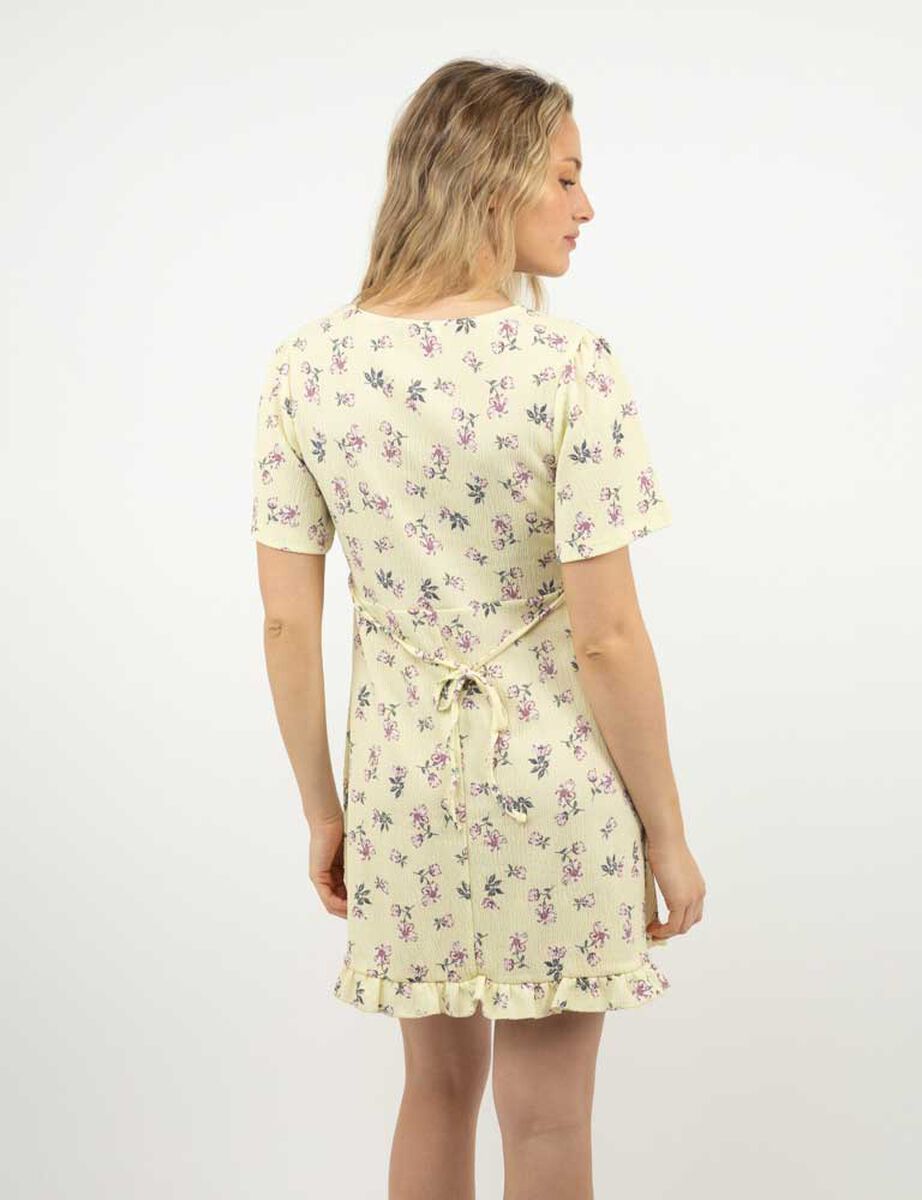 Vestido Mini Manga Corta Mujer Icono