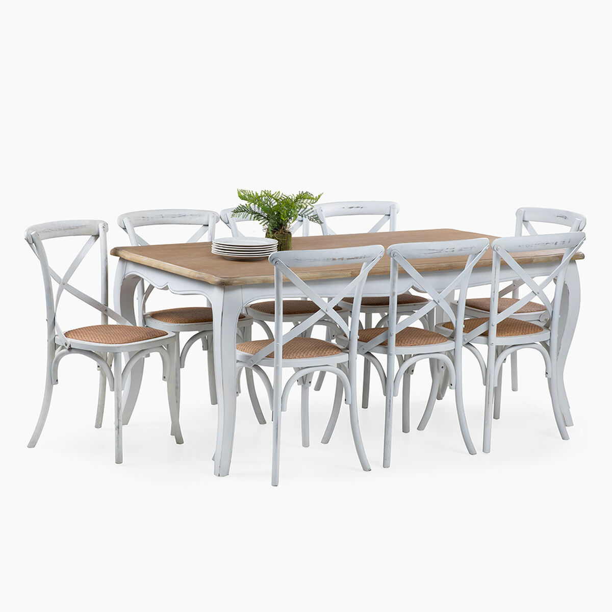Juego de Comedor Spazzio Vittoria Blanco 8 Sillas