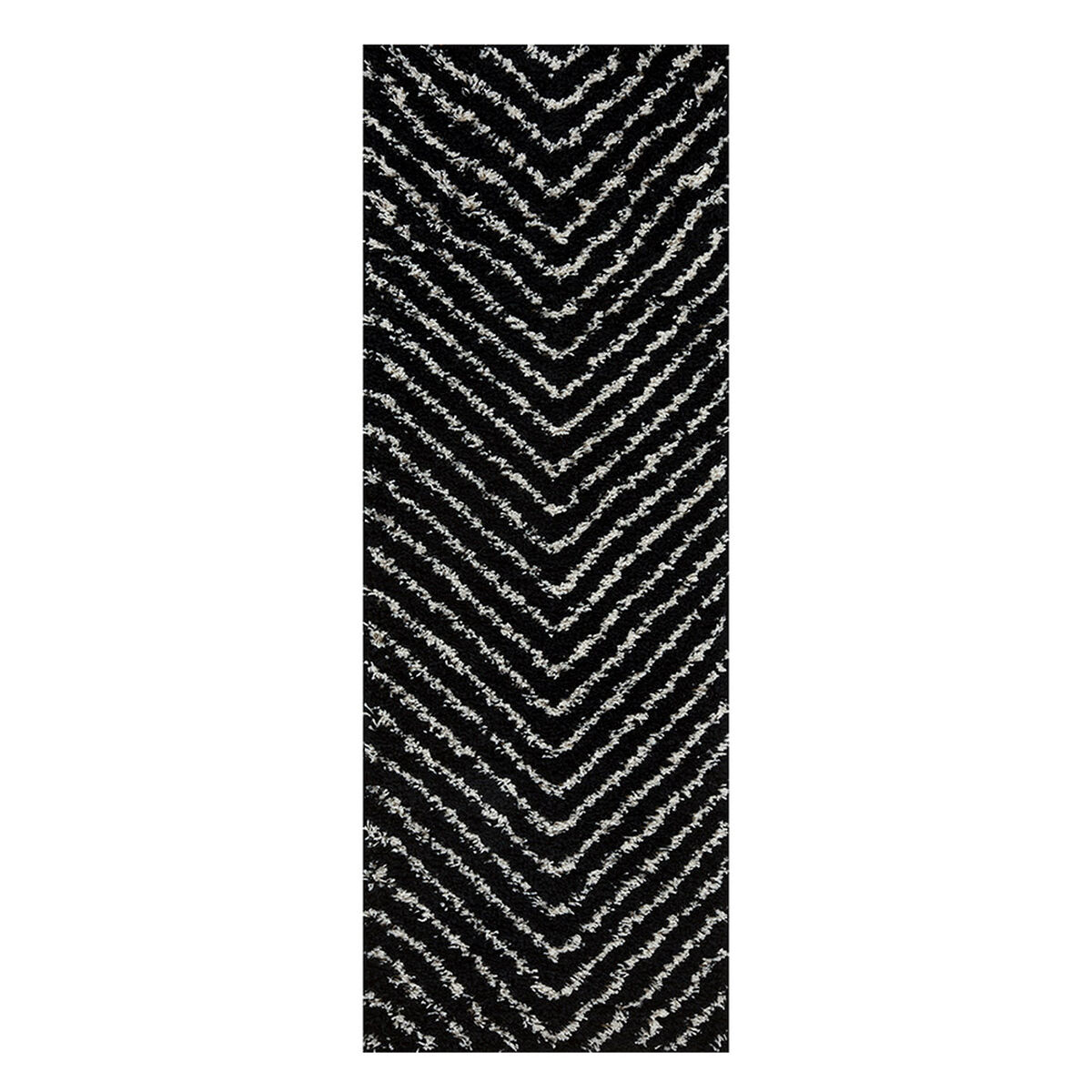 Alfombra Idetex Shaggy Guiza 70x200 cm Negro