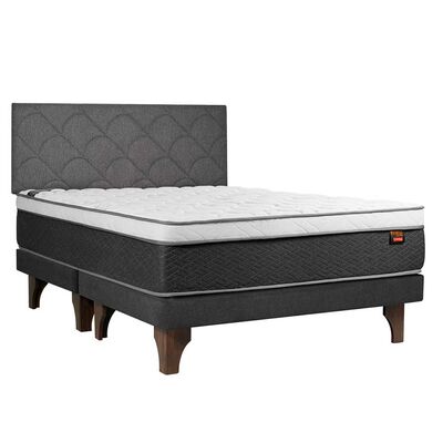 Cama Europea Celta Base Dividida King Everest + Respaldo Everest
