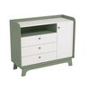 C&oacute;moda Infantil Roca 3 Cajones 1 Puerta Blanco Verde