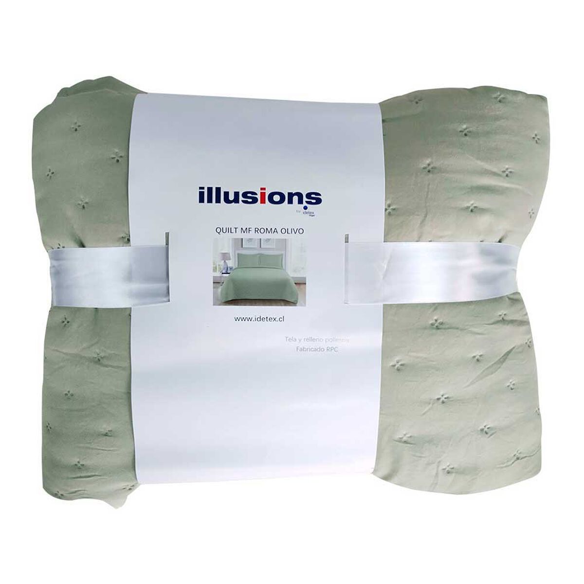 Quilt Illusions 1,5 Plazas Olivo Roma