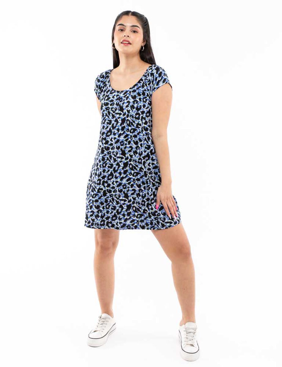 Vestido Casual Corto Manga Corta Mujer Icono