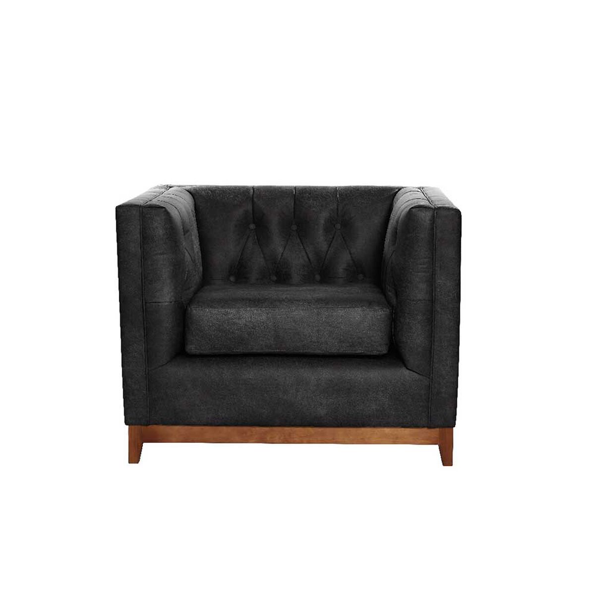 Sill&oacute;n Latam Home Cuero Colorado Roma 1 Cuerpo Negro