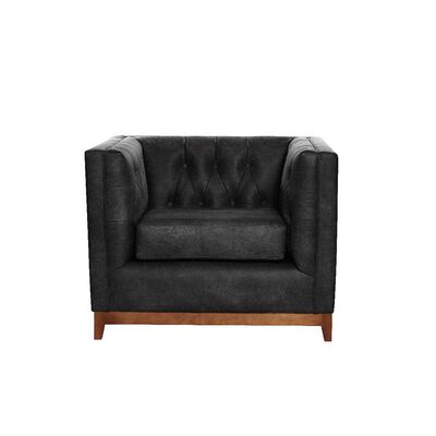 Sillón Latam Home Cuero Colorado Roma 1 Cuerpo Negro