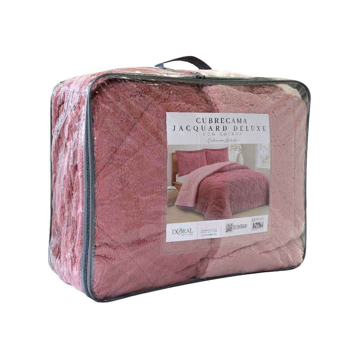 Cubrecama Doral King Jacquard Liso Rosa Viejo