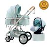 Coche Travel System con Accesorios Verde Luxury LuBabycas