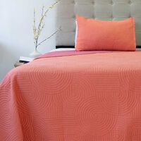 Quilt Doral 1,5 Plazas Salmon Rosa Origins