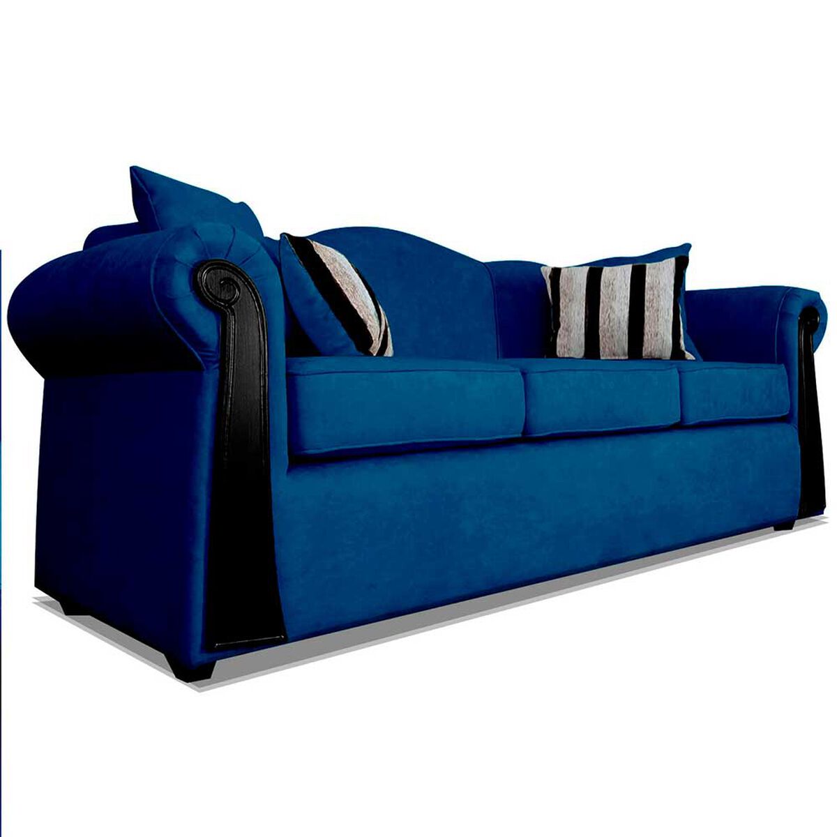 Sofá Elegant Michigan Tela 3 Cuerpos Azul
