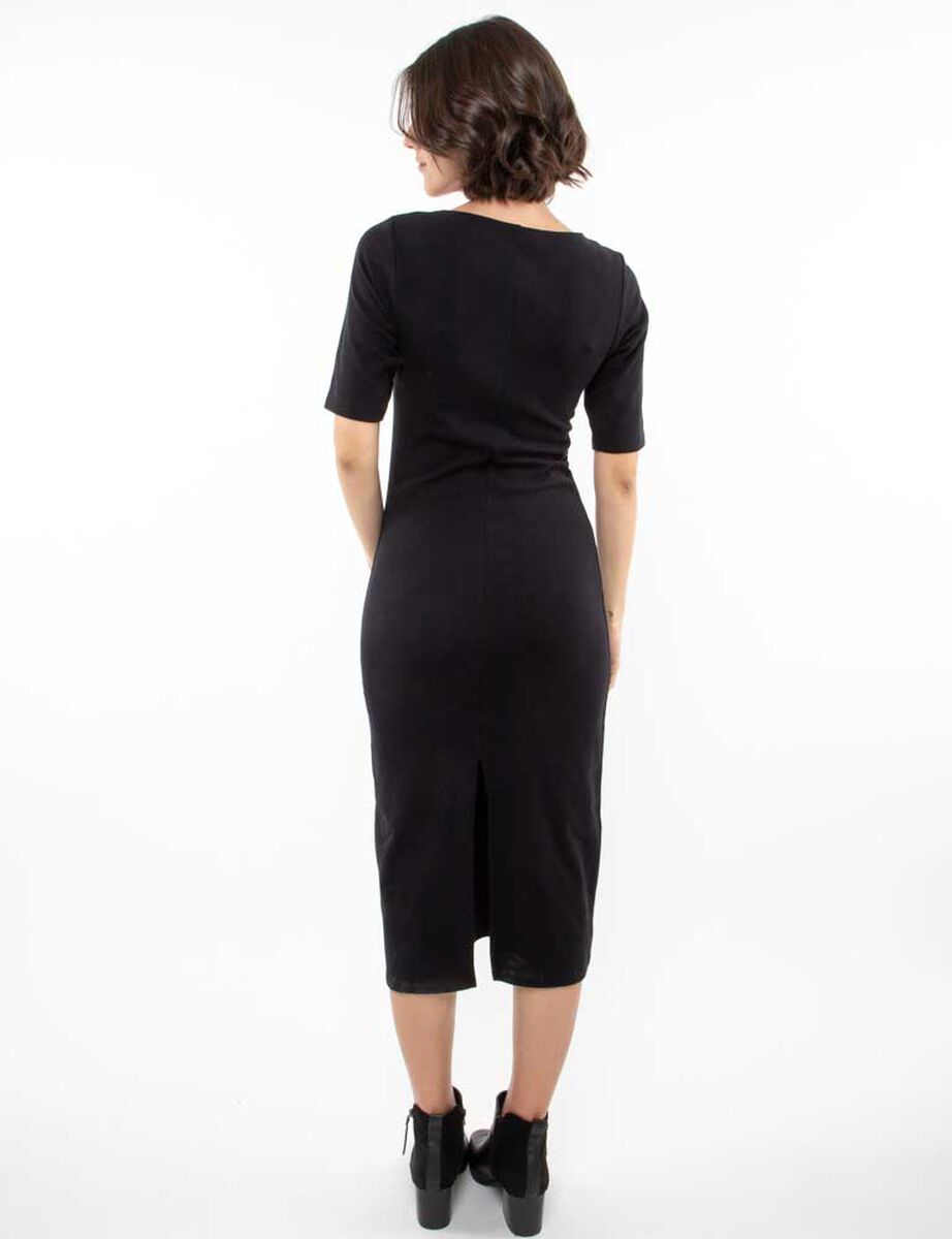 Vestido Midi Manga Corta Mujer Zibel