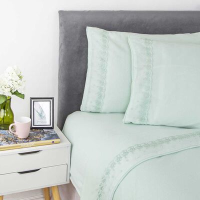 Imagen 2 del producto Juego de Sábanas Polar Broderie Dreams 1,5 Plazas Menta