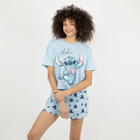Pijama Mujer Stitch Celeste