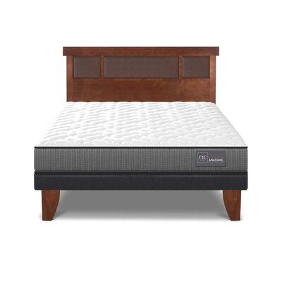 Cama Europea CIC 2 Plazas Anatomic + Respaldo New Dublin Caramelo