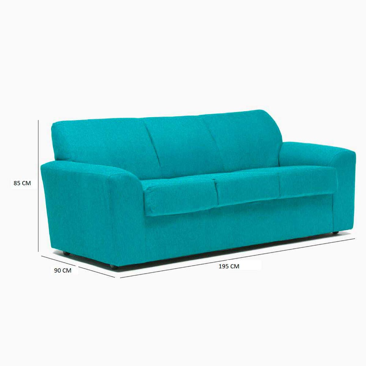 Juego de Living Cabsur Milan Sof&aacute; 3 Cuerpos + Sof&aacute; 2 Cuerpos Chenille Turquesa