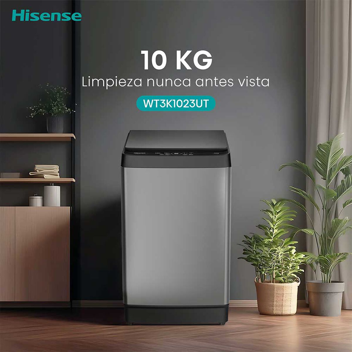Lavadora Autom&aacute;tica Hisense WT3K1023UT 10 kg.