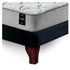 Cama Europea Latam Home Base Dividida 2 Plazas Cannon + 2 Almohadas + S&aacute;banas + Respaldo Tela Negro