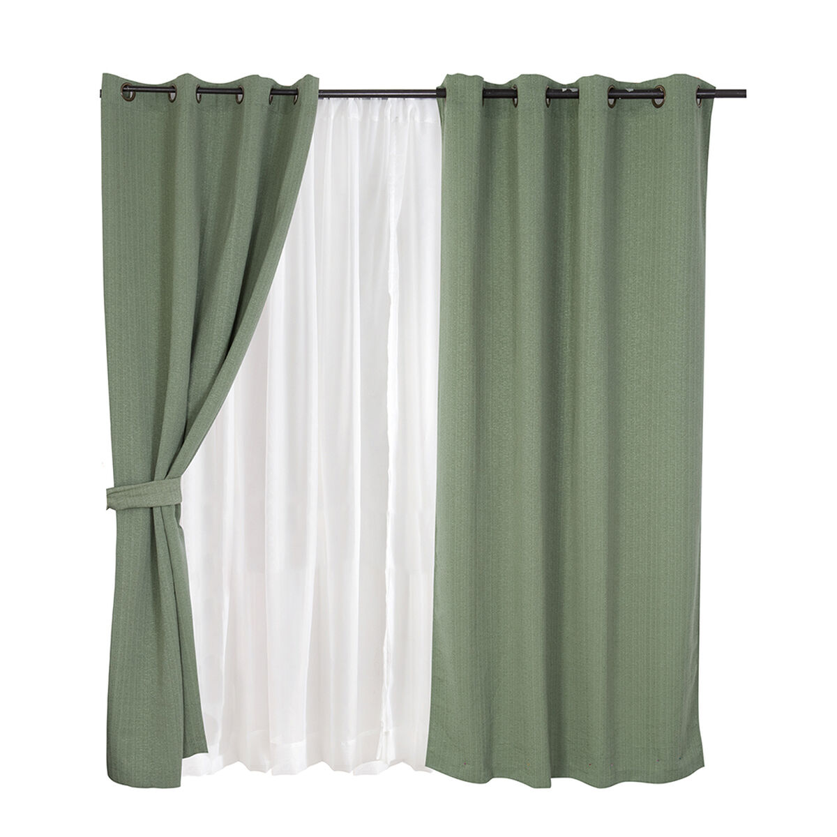Cortinas de Pieza Mashini Valdivia 220 x 140 cm Verde