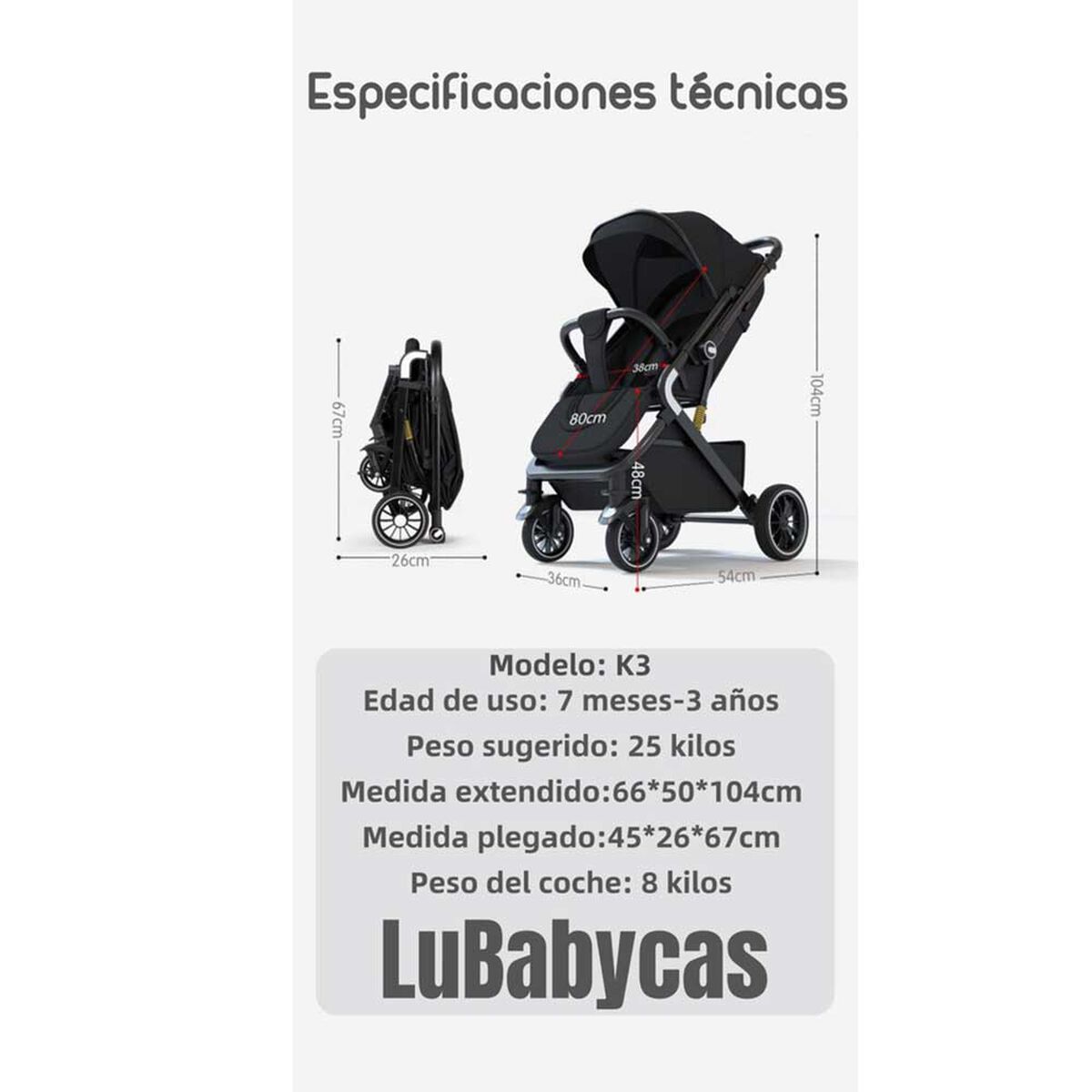 Coche de Paseo Reversible Premium Lubabycas Universo