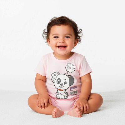 Polera Manga Corta Niña Licencia Rosado