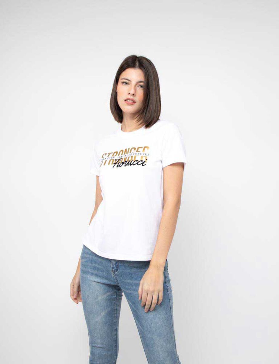 Polera Con Estampado Manga Corta Mujer  Fiorucci