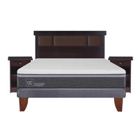 Cama Europea CIC 2 Plazas Ortopedic Advance + Respaldo + 2 Veladores Dublin Chocolate