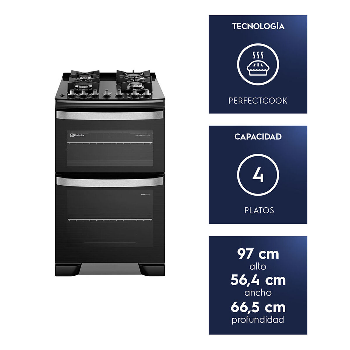 Cocina A Gas Electrolux F4EDB 4 Quemadores