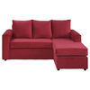 Sofá Seccional Bodevir Cali 3 Cuerpos + 2 Pouf Rojo