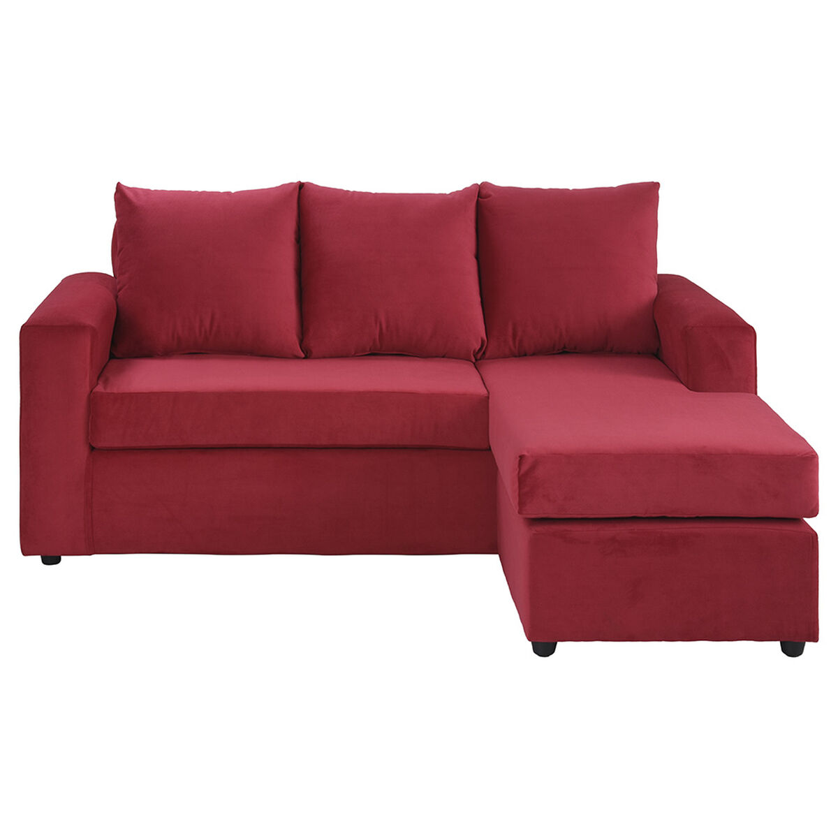 Sofá Seccional Bodevir Cali 3 Cuerpos + 2 Pouf Rojo