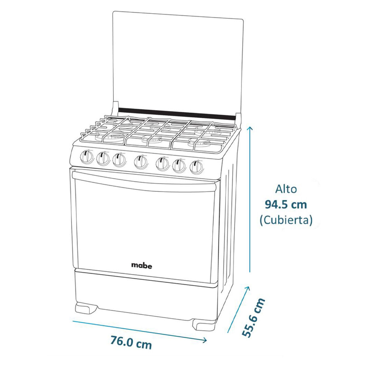 Cocina a Gas Mabe ANDES7670FX1 5 Quemadores