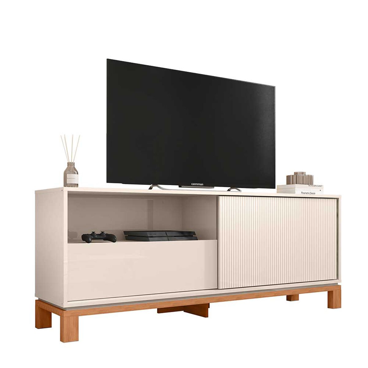 Panel TV 65" + Rack TV 55" + Vitrina Decocasa Mondrian Off White
