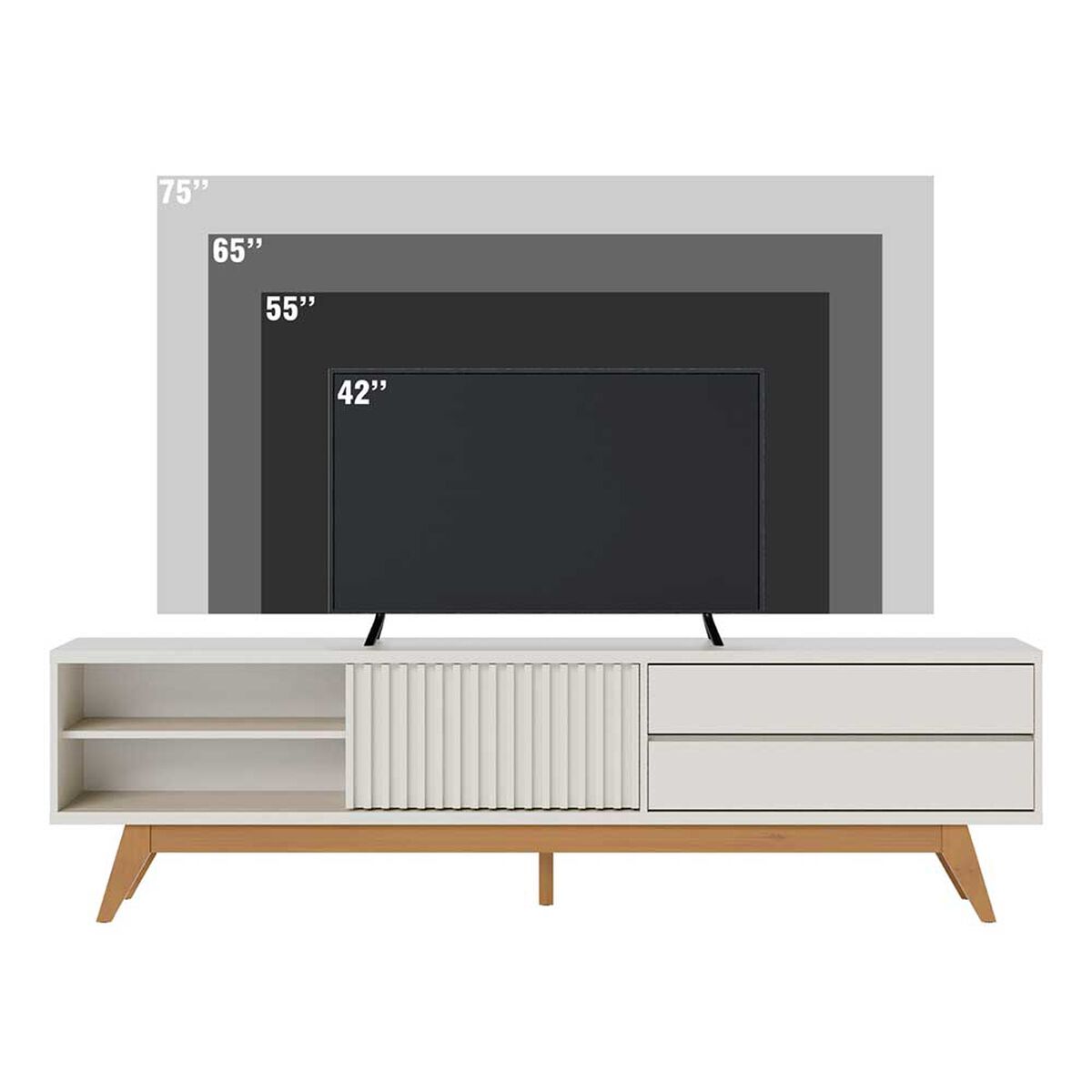 Rack TV Onessta Venezza Hasta 75" Blanco