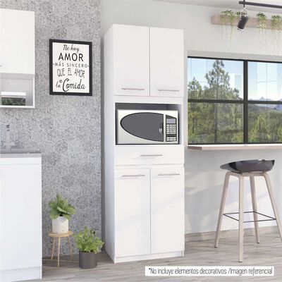 Mueble para Microondas TuHome Manchester Blanco 4 Puertas