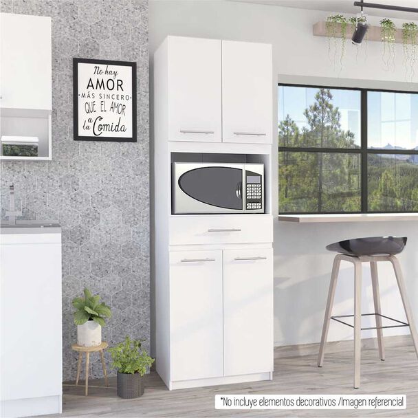 Mueble para Microondas TuHome Manchester Blanco 4 Puertas