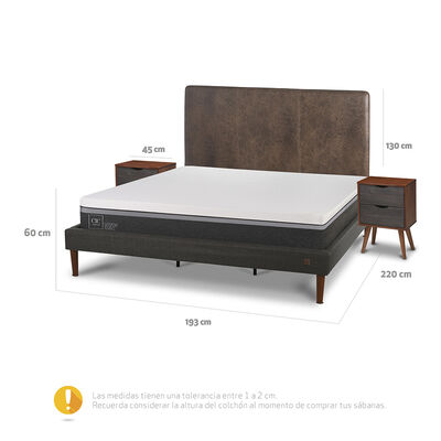 Imagen 2 del producto Cama Europea CIC King Ortopedic Advance + Respaldo Baker + 2 Veladores