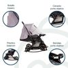 Coche Paseo Bebe Cuna Balancin SX Gris Melange Bebesit