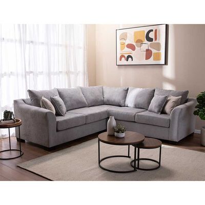 Seccional Izquierdo Muebles MPR Bruselas 5 Cuerpos Gris