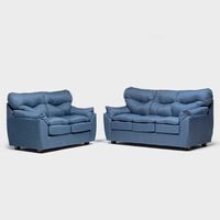 Juego de Living Almore Belén Sofá 3 Cuerpos + Sofá 2 Cuerpos Azul