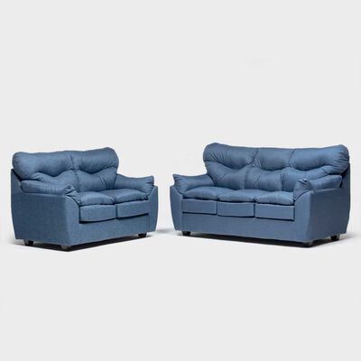 Imagen 1 del producto Juego de Living Almore Belén Sofá 3 Cuerpos + Sofá 2 Cuerpos Azul