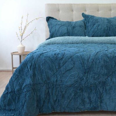 DORAL Cubrecama Doral Super King Jacquard Liso Azul