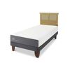 Cama Europea CIC 1,5 Plazas Smart + Respaldo Torino Mostaza