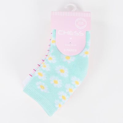 Imagen 1 del producto Pack 3 Calcetin Largo Chess Baby Damasco