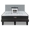 Combo Cama Europea Prelude Radiant 2 Plazas Normal + Respaldo Praga Plata + Cubre Colchón