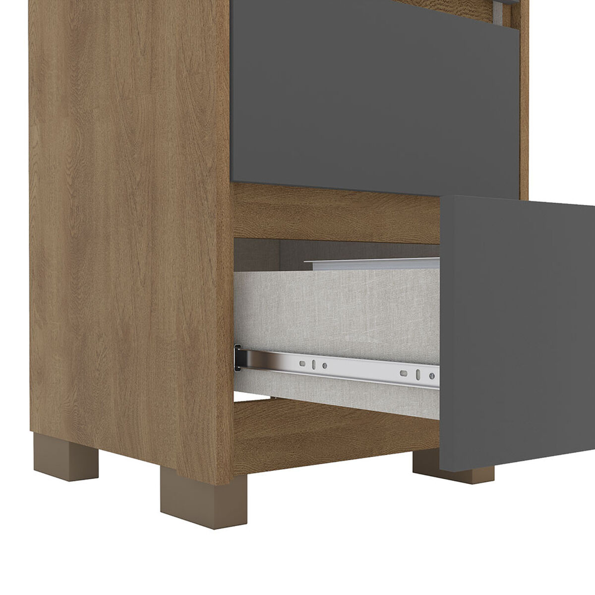 C&oacute;moda Vekkahome Coimbra 3 Cajones Grafito