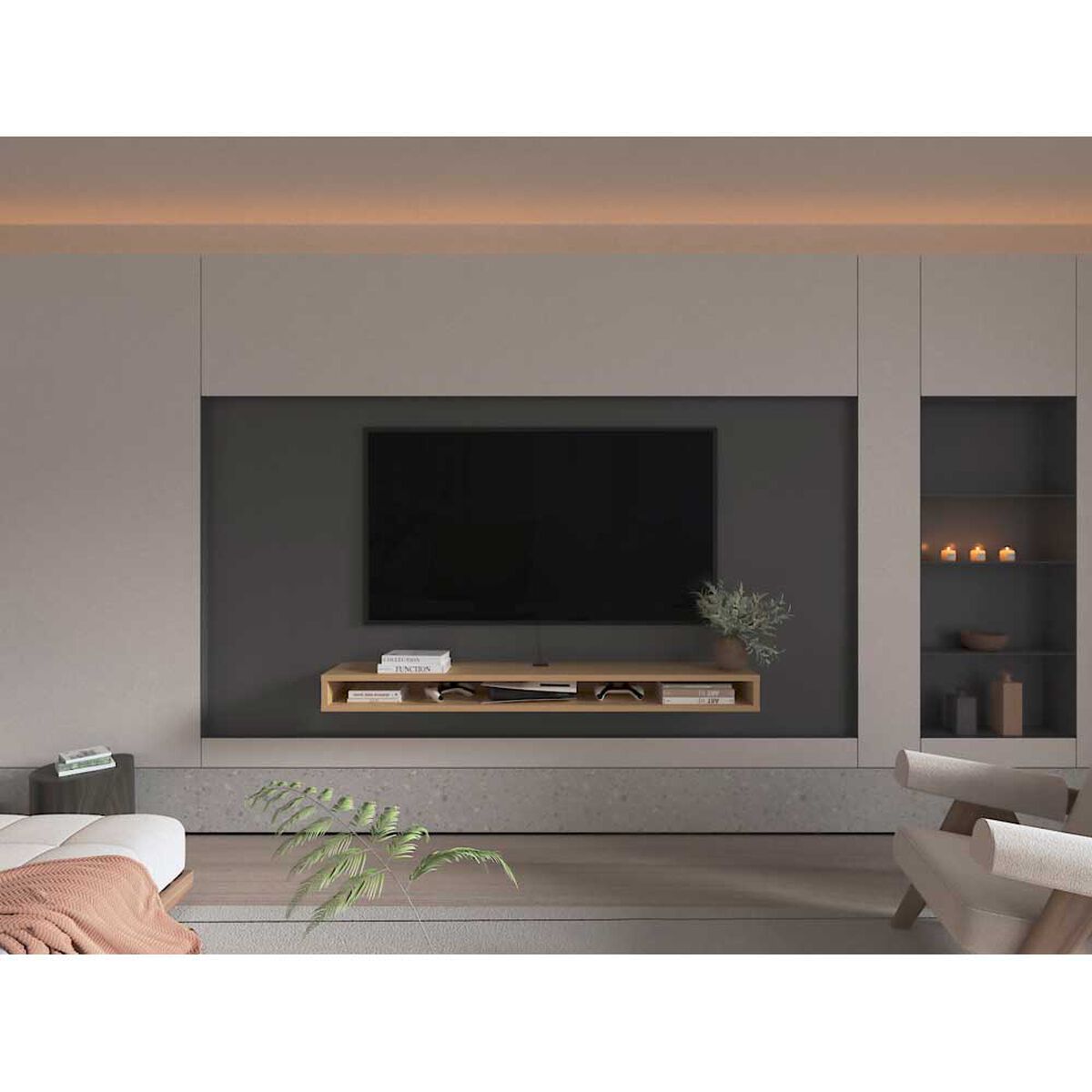 Panel TV TuHome Luft Hasta 75" Wengue