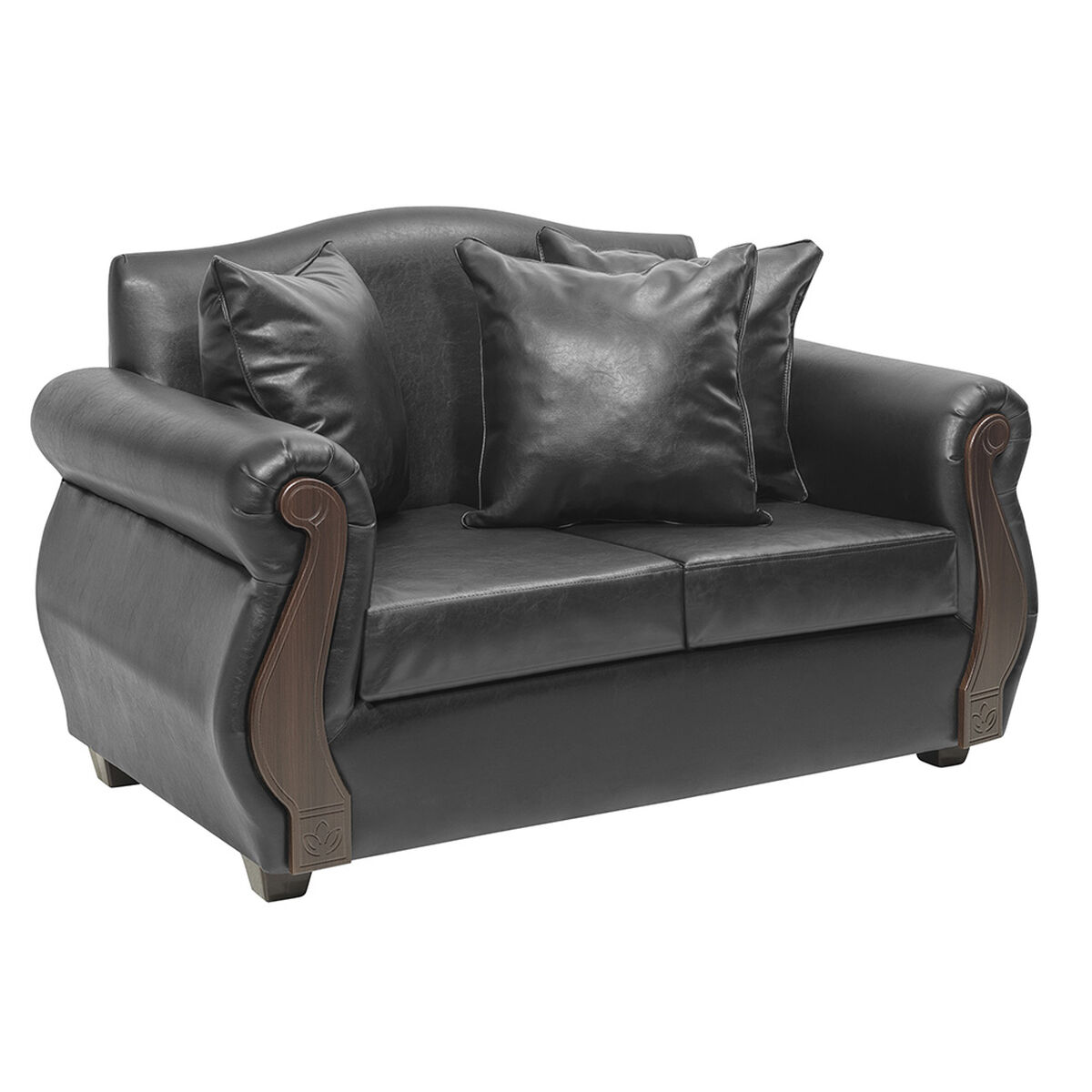 Juego de Living Innovamuebles New Bugambilia Sofá 3 Cuerpos + Sofá 2 Cuerpos Negro